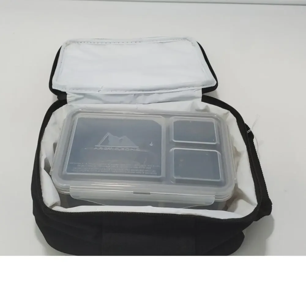 Insulated Lunch Tote Arctic Zone, Black Camo with 4 Plastic Bento Containers